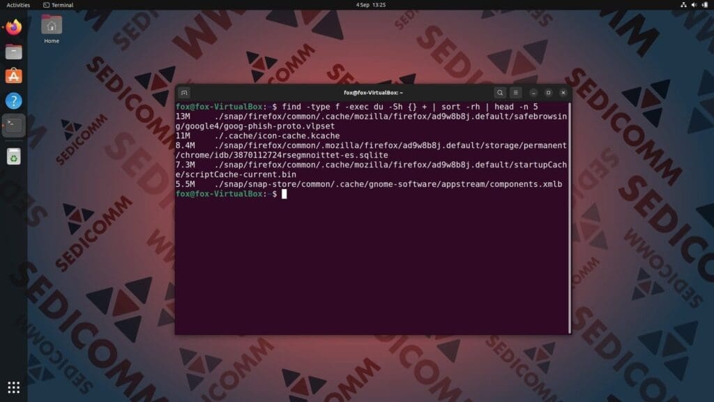 Пример вывода больших файлов в терминале Linux
