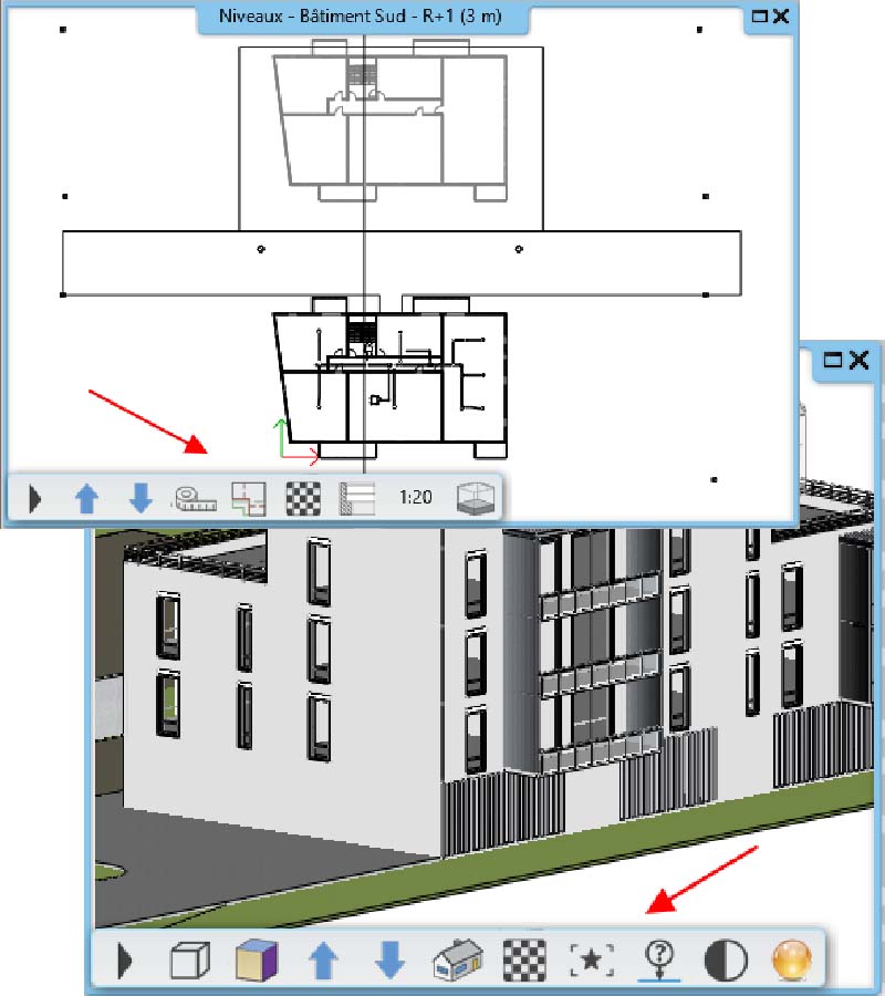 View Control Bar в ARCHLine.XP для управления отображением 2D- и 3D-видов
