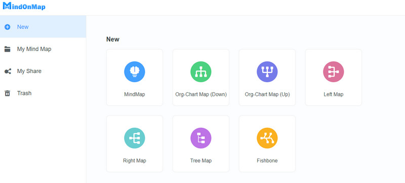 Выбор Org-Chart Map в MindOnMap