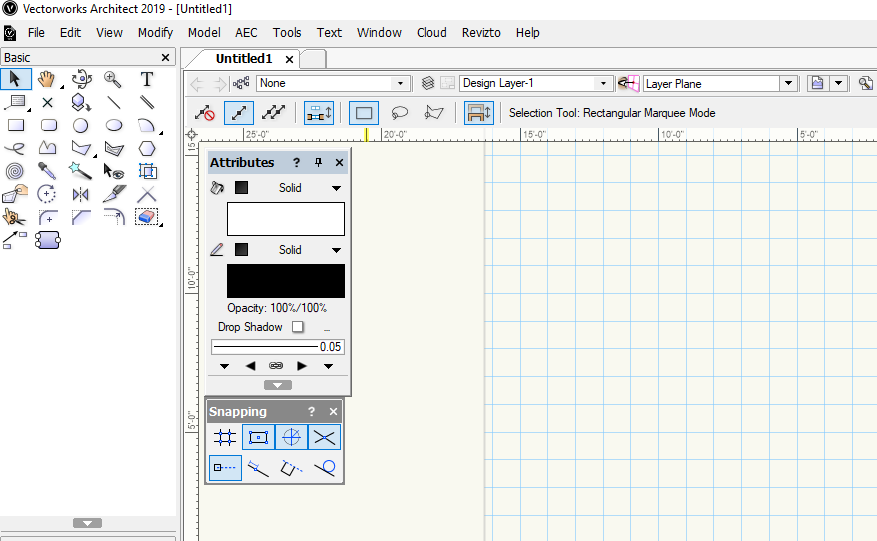 Интерфейс Vectorworks Architect