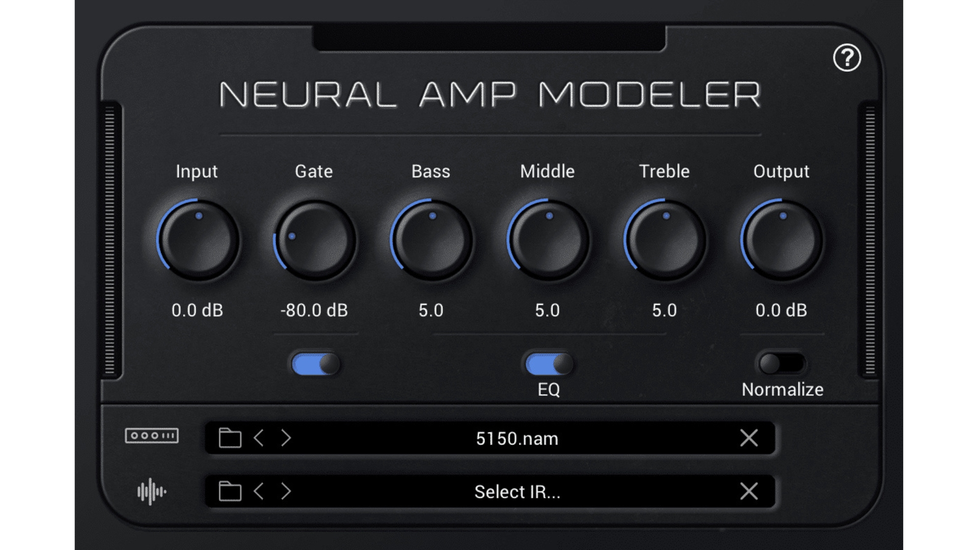 Интерфейс Neural Amp Modeler