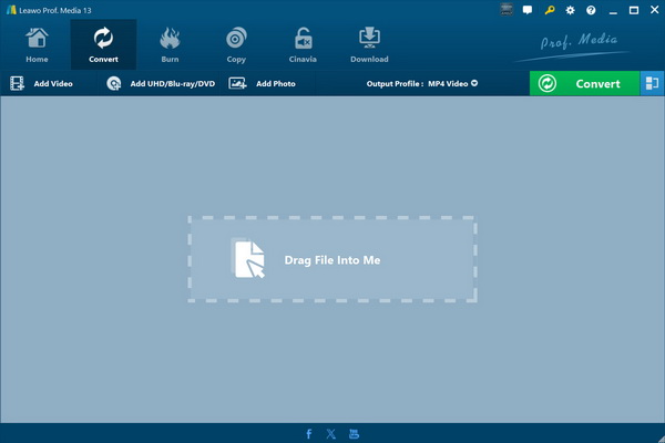 Главное окно Leawo Video Converter в модуле Convert