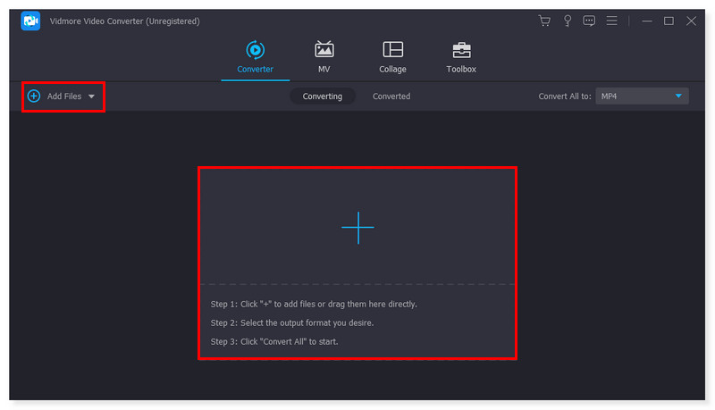 Главное окно Vidmore Video Converter