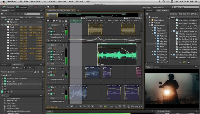 Интерфейс Adobe Audition