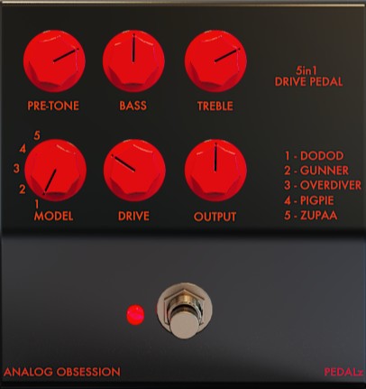 Интерфейс Analog Obsession PEDALz