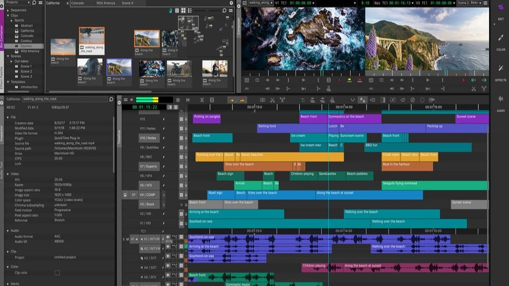 Интерфейс Avid Media Composer