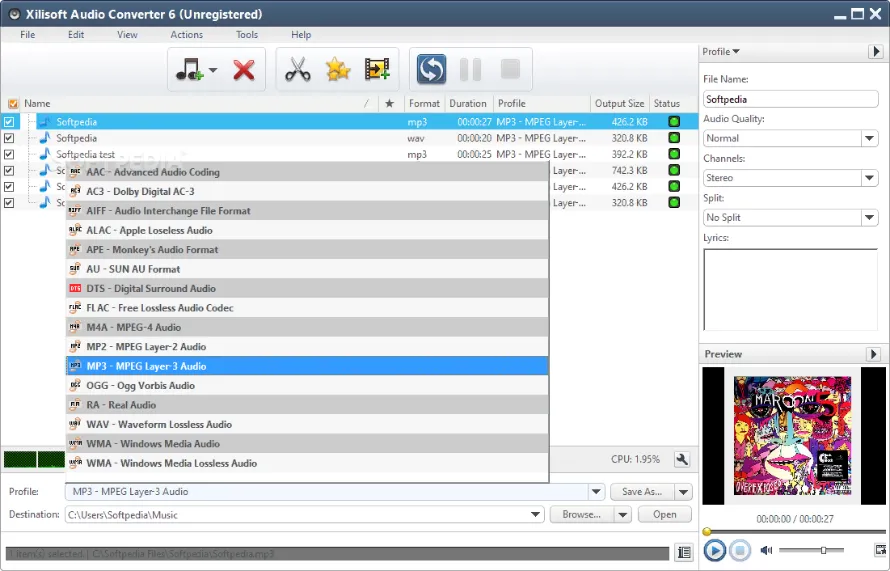 Интерфейс Xilisoft Audio Converter