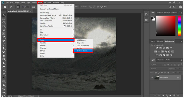 Команда Filter Noise Reduce Noise в Adobe Photoshop
