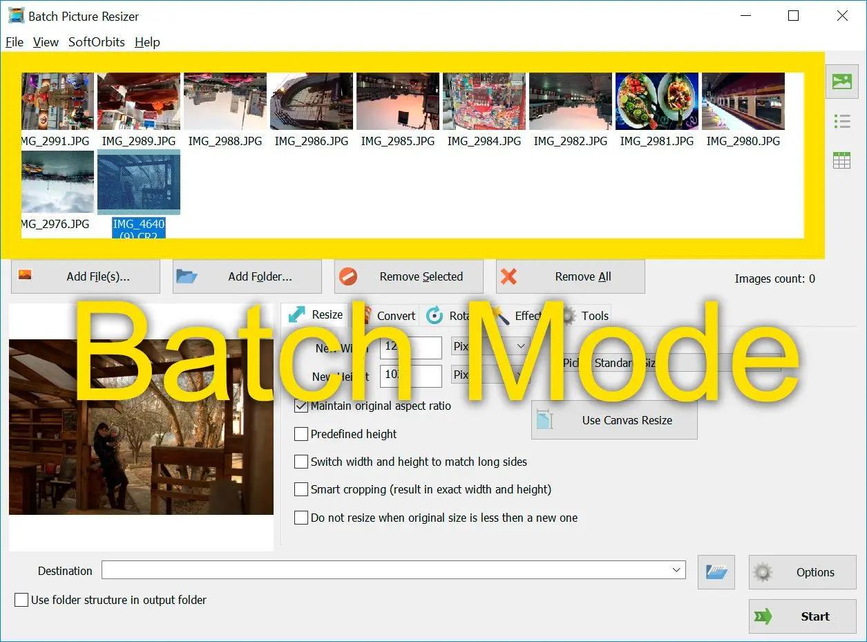 Пакетная очередь Batch Picture Resizer