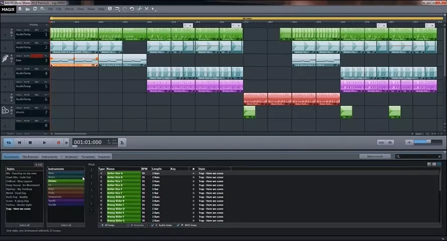 Интерфейс MAGIX Music Maker