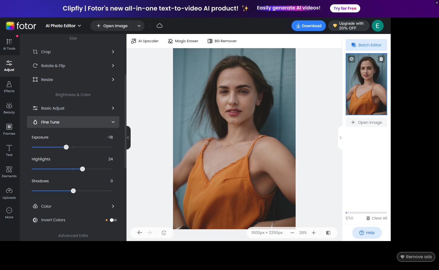Интерфейс Fotor for Mac