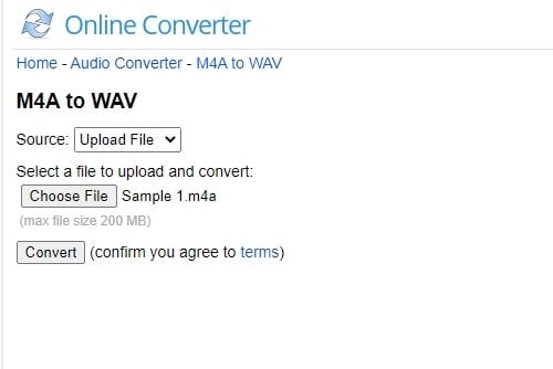 Online Converter: M4A в WAV