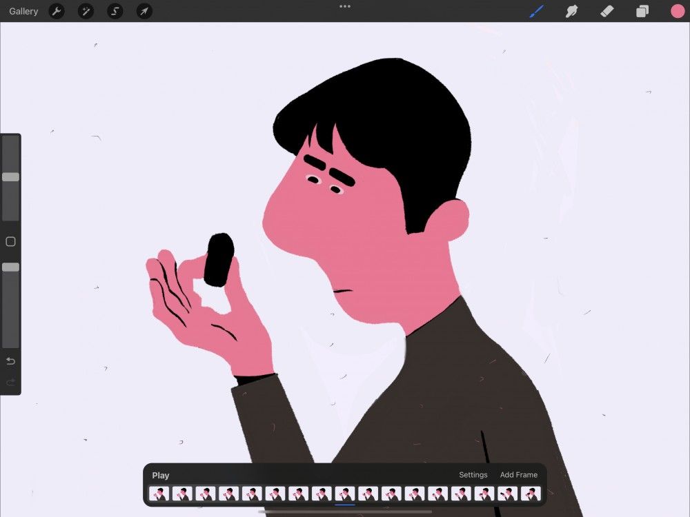 Animation Assist в Procreate с таймлайном кадров