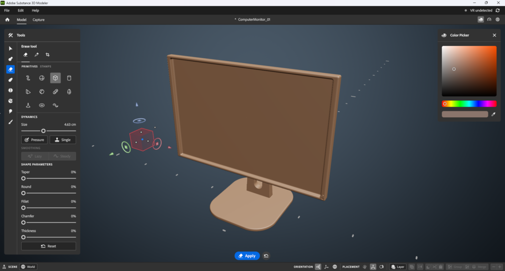 Интерфейс Adobe Substance 3D Modeler
