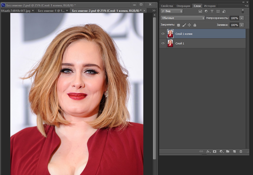 Подготовка отдельного участка для сложной коррекции подбородка в Photoshop