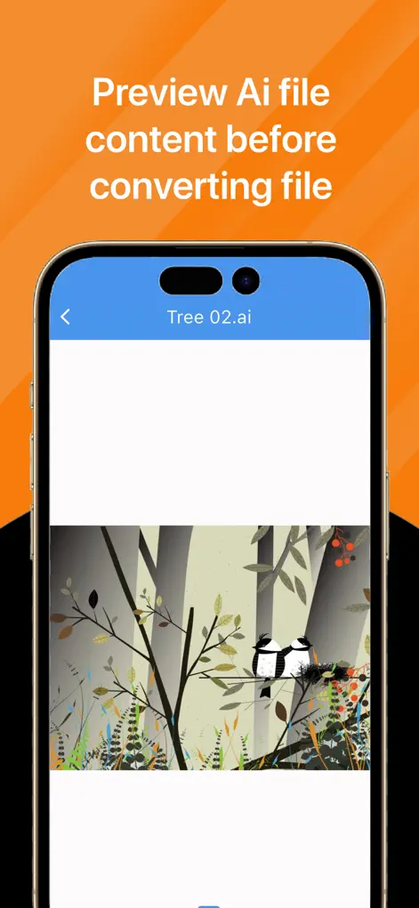 AI File Converter на iPhone: предварительный просмотр AI перед конвертацией
