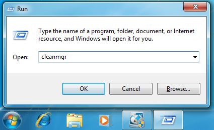 Запуск команды cleanmgr в Windows 7