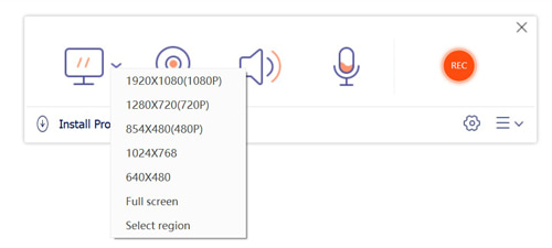 Интерфейс 4Videosoft Free Online Screen Recorder: шаг 2
