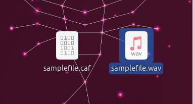 Результат преобразования CAF через FFmpeg