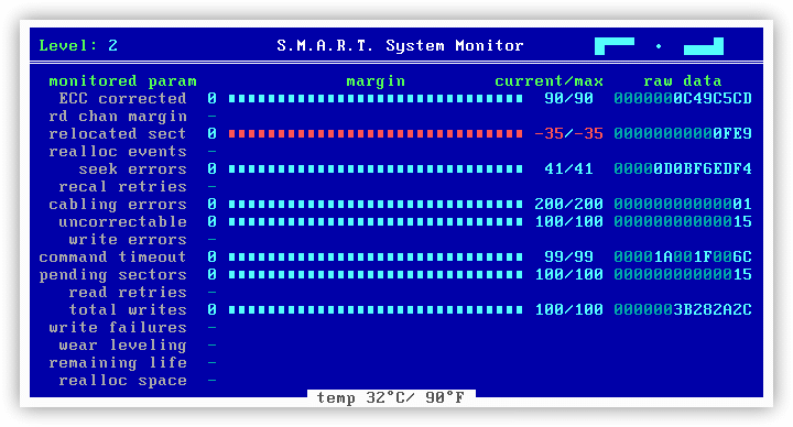 SMART System Monitor в SpinRite