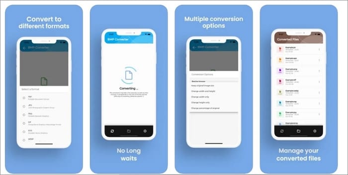 Интерфейс BMP Converter на iPhone