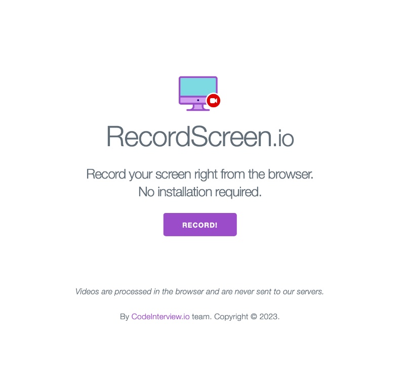 Интерфейс RecordScreen: шаг 1
