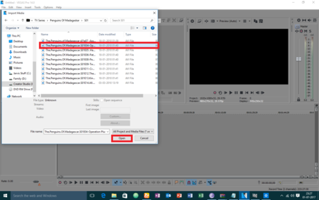 Видео на таймлайне VEGAS Pro