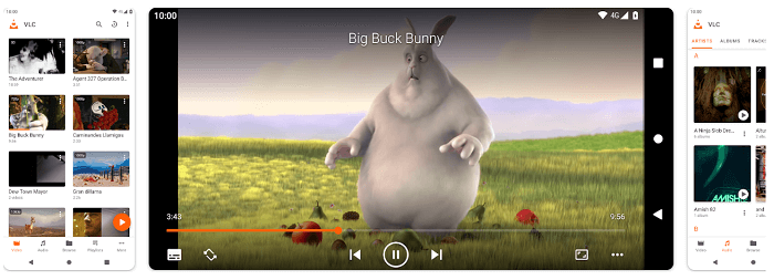 Интерфейс VLC для мобильного воспроизведения AAC