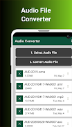 Интерфейс Audio Converter для Android со списком импортированных аудиофайлов