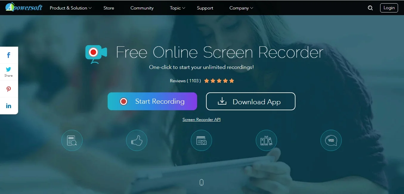 Интерфейс Apowersoft Online Screen Recorder